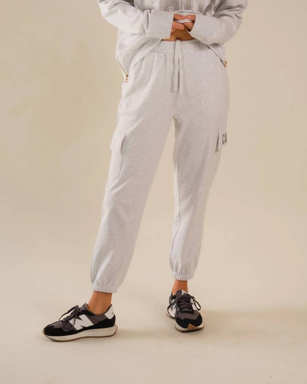 NEW CARE TUCKER chloe interlock cargo jogger in ice grey